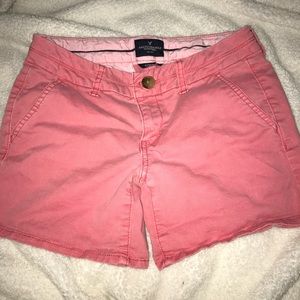 American Eagle Coral Midi Shorts!